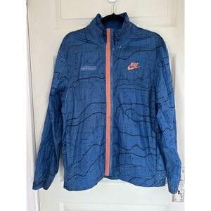 Nike Men's Size M Air Jacket‎ Water Resistant Blue Orange Lightweight DN2112-407